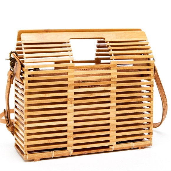 MischkaPu Handbags - LARGE SQUARE 2 IN 1 BAMBOO SATCHEL